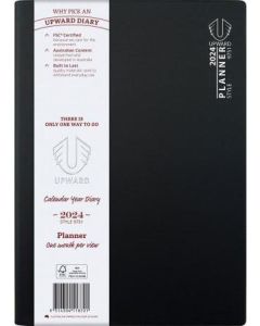 Upward 2024 A4 Month to Opening Diary Black (Min Order Qty 5)  
