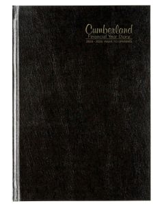 Cumberland Casebound 2024-2025 Financial Year A5 Week to View Diary Black (Order in Multiples of 6 Only) ***Available March 2024*** Special Order Item