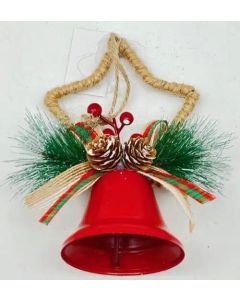 Red Bell with cone and berries 7x3cm 