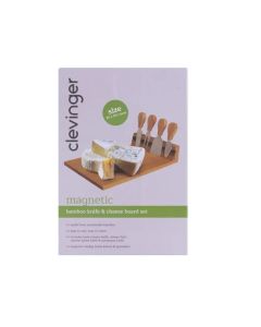 Bamboo Cheese Board & Knife Set with Holder (Min Order Qty 1)