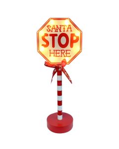 Christmas Santa Stop Light Board with 8 LED Lights 