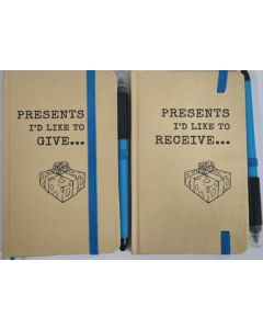 A6 Borrowed From & Presents I'd like to Give Kraft Notebooks (Min Order Qty 6)