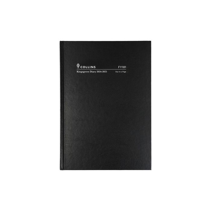 Collins Kingsgrove Financial Year 20242025 A5 Day to Page Diary Black